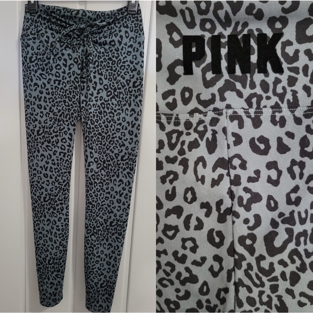 PINK Victoria's Secret Leopard Print Leggings - Black and Gray - Picture 3 of 5